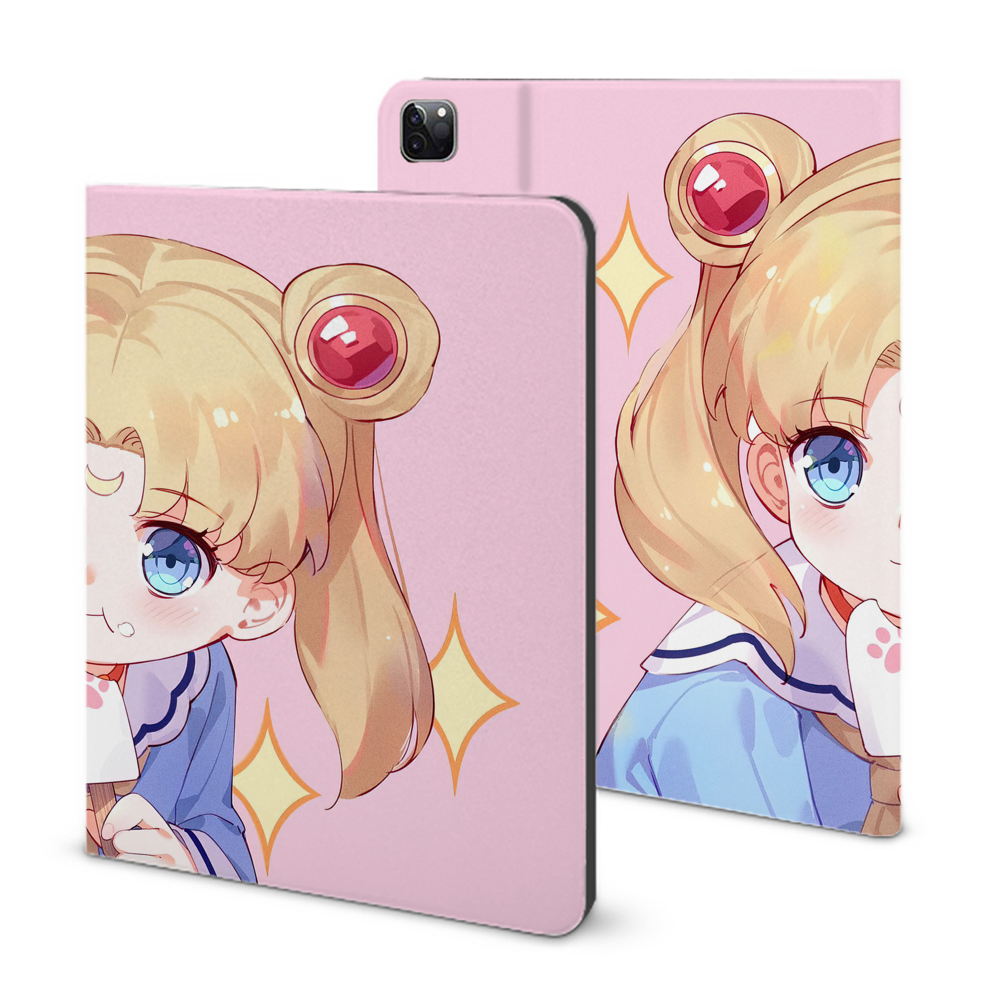 （画像用） 美少女戦士セーラームーン Sailor Moon IPad ケース ブック型 PUレザー TPU 耐衝撃 軽量 薄型 ペン収納なし 全面保護 IPad 各モデル対応